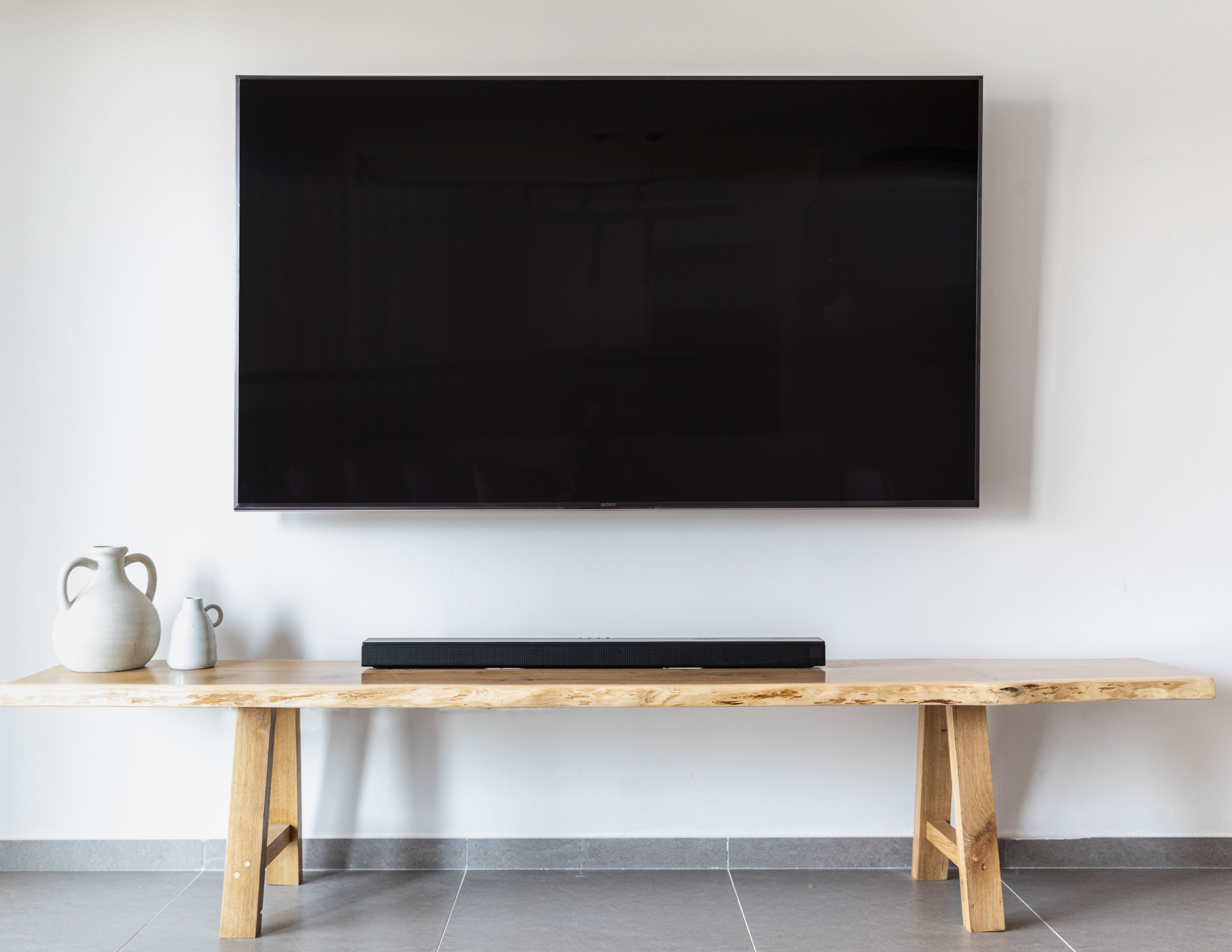 TV mount with media bench